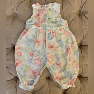 HARTSTRINGS Floral Bubble Romper One Piece Baby Girl 6-9 Months SPRING SUMMER